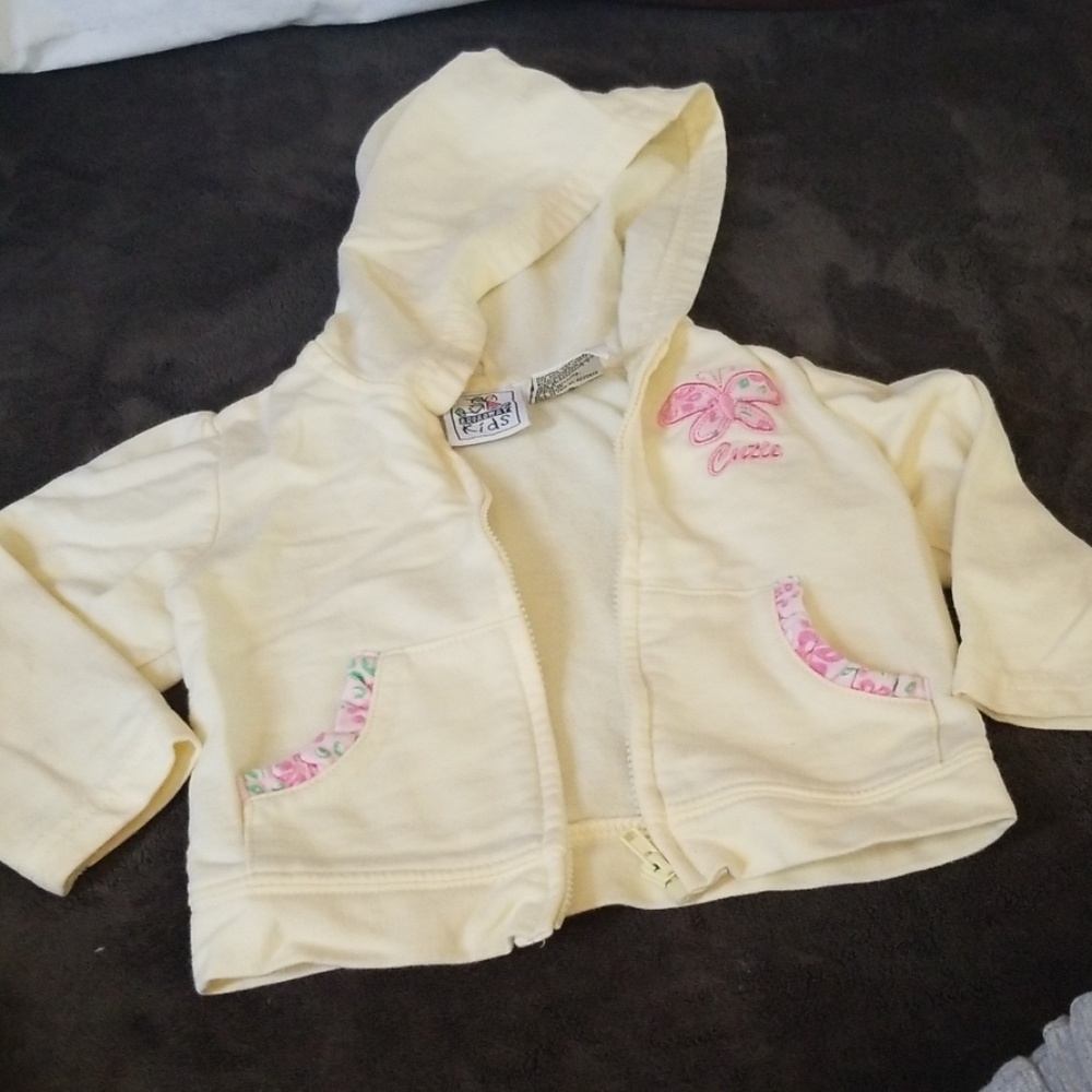 Yellow baby girl hoodie jacket